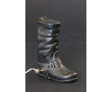 Novelty spirit flask in the form of a riding boot with spur