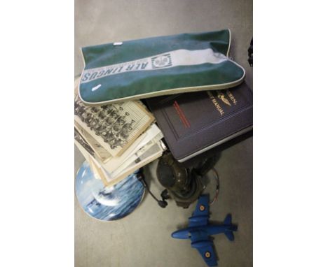 Vintage Air Lingus travel bag with black & white military pictures etc