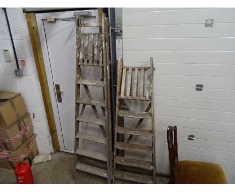 Two Wooden Step Ladders