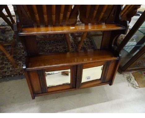 Late 19th century Hanging Shelf / Cupboard with Mirrored Doors