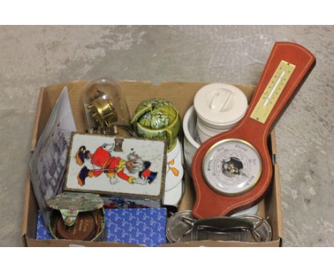 Box of mixed collectable's including clock, vintage Disney money box etc