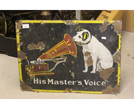 Vintage His Master's Voice enamel sign 