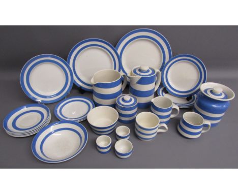 Collection of T G Green Cornish ware (varying dates) includes 4 saucers, bowl, marmalade pot with lid, jug, 26cm plate, 23cm 