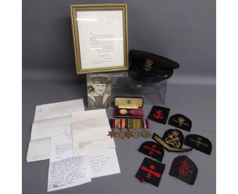 WWII Royal Navy Petty Officer Douglas Guy Ward FX 670009 - FAA SFX607 collection includes medal set 1939-45 star, Africa star