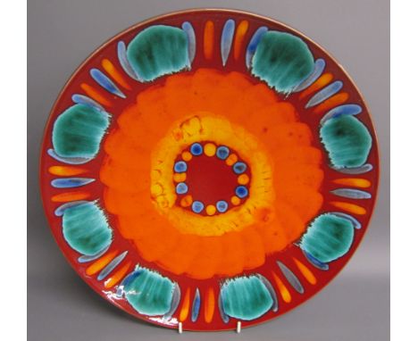 Poole pottery 'Volcano' charger - signed to base - approx. 40.5cm dia