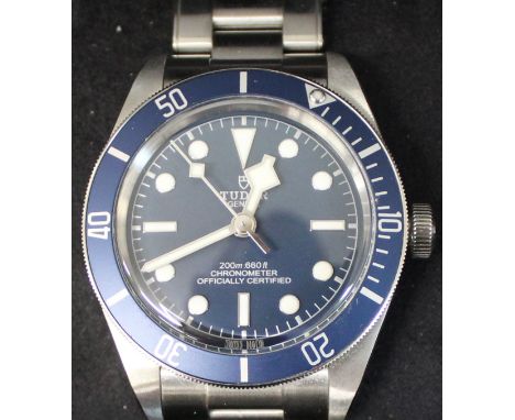 Gents Tudor Black Bay 58 chronometer stainless steel wristwatch with blue dial, model 79030B, serial number 3L59348, with ori