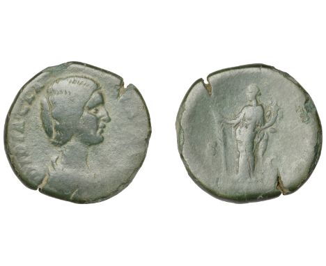 Didia Clara, Sestertius, Rome, 193, draped bust right, rev. Hilaritas standing left, holding palm and cornucopiæ, 17.95g (RIC