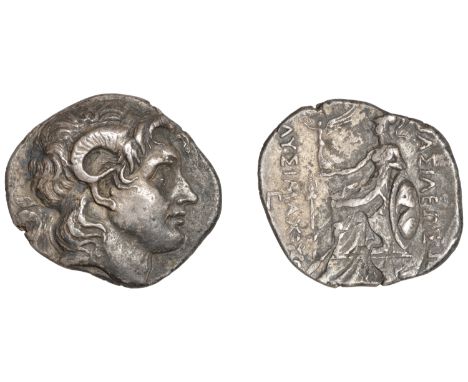 Greek Coinages, Kings of Thrace, Lysimachos, Tetradrachm, Pergamon, 287-282, diademed and horned head of Alexander right, rev
