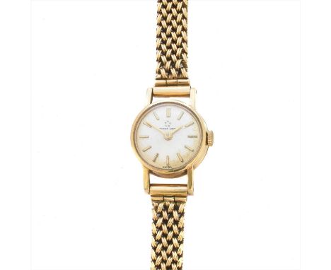 A 1960s ladies 9ct gold Eterna-Matic wristwatch, the circular signed dial with baton hour markers, within a 9ct gold case and