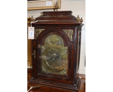 A brass and mahogany bracket clock, with verge movement, signed Assellins of London, height 48cm