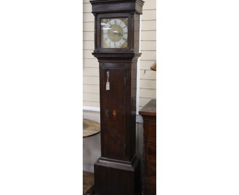 Thos. Carter, Cricklade. An 18th century oak longcase clock, H.196cm