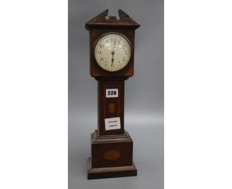 An inlaid mahogany miniature longcase clock, height 42cm