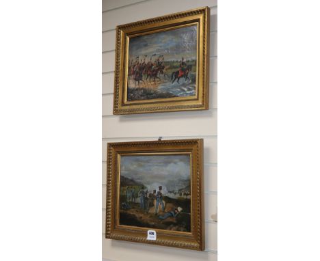 Early 19th century English School, pair of oils on canvas, A Rifle Battalion of The K.K. Austrian Portion of the Austro-Hunga