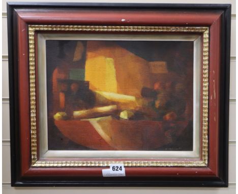 § Martin Mooney (b.1960-), oil, 'Study Light', signed and dated 1987, Christie's Irish Sale and Solomon Gallery labels verso,