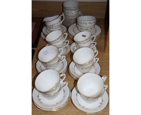 A Royal Worcester 'gold chantilly' part teaset