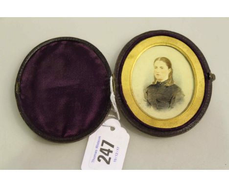 Portrait miniature of a lady in oval case