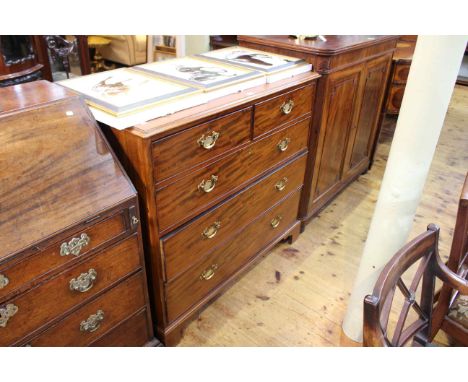 Georgian mahogany chest of two short above three long drawers on bracket feet, 101cm high by 109cm wide