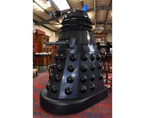 Stage &amp; Screen - Props, Dr  Who, a full size scale replica Dalek, black painted fibre glass, wooden and metal sectional b