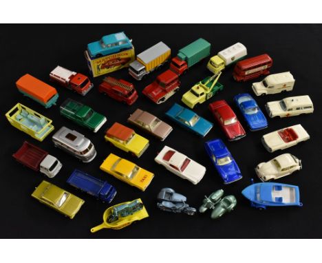 Matchbox Lesney Toys - 1-75 series 5 Route master bus, Bp Visco-Static decals, black tyres;  8 Ford Mustang, white, silver hu