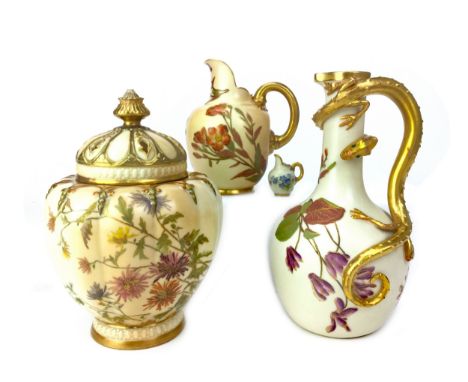 ROYAL WORCESTER POTPOURRI, the lobed body hand painted with flowers, printed marks and titled 'The Stuart' to base, 17cm high