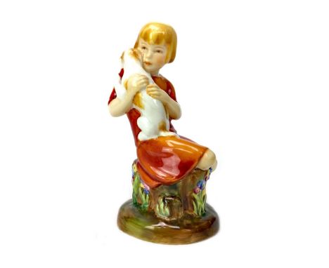ROYAL WORCESTER FIGURE OF 'THE MONGREL', modelled by Margaret Cane, printed and painted marks to base, 19cm high
