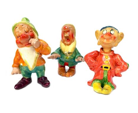 WADE SET OF SNOW WHITE AND SEVEN DWARFS, first series circa 1938, each polychrome decorated, marked and titles to bases, the 