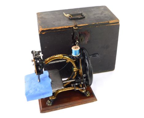 An antique 'Shakespeare' manual sewing machine, by The Royal Sewing Machine Co. Limited, partly stamped The Shakespeare and I