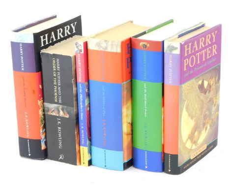 J K Rowling. Hardback and paperback Harry Potter series, paperback Harry Potter and the Philosophers Stone and The Order of t