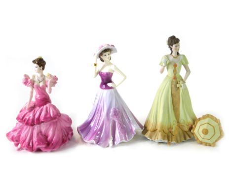 Three porcelain ladies, comprising a Coalport Ladies of Fashion Carol, limited edition 4596/5000, Emma Jan, and a Welsh Porce