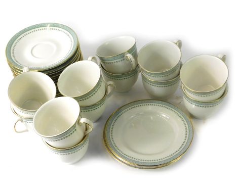A Royal Doulton part tea service in the Berkshire pattern, comprising twelve cups and saucers.