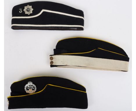 Hampshire Regiment Coloured Field Service Cap, blue cloth body with yellow crown and piping. Brass general service buttons an