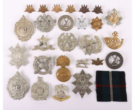 Scottish Regimental Badges, including 1st Cameronians Pipers, Liverpool Scottish (JR Gaunt. London), fine A&SH NCO’s, Black W