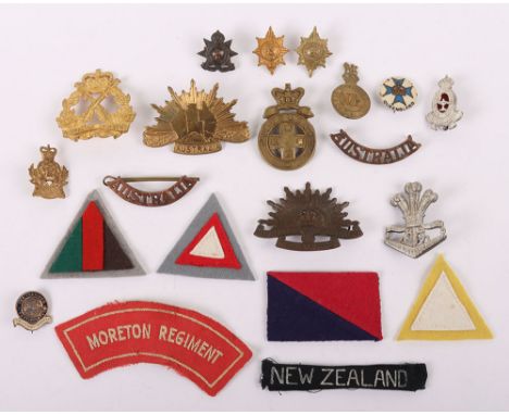 ANZAC Badges. Queensland Mounted Infantry (lugs N/S, one absent), Prince of Wales’s Light Horse (marked Swann & Hudson, Vic.)