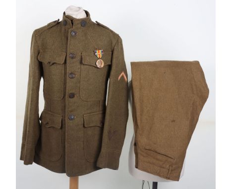 WW1 British Made American Tunic, fine example of the wool combat tunic as issued to American troops, this example being a Bri