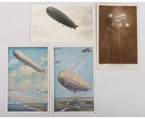 4 period post cards of German air ships during 1914-1918. Postcard size, some with writings on the reverse. Very good conditi