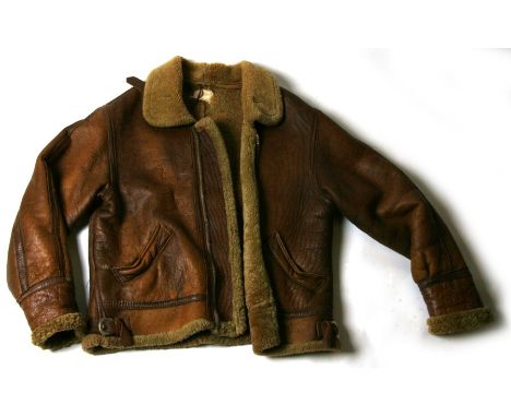 An Aviation Air Force sheepskin jacket, type 16 US Army style.Condition Reportno size marked on it but seems to be around 42-
