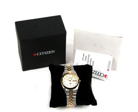 A Citizen automatic 21 jewel gentleman's wrist watch with day date aperture. Boxed, together with a Citizen quartz chronograp