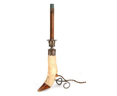 Taxidermy. A Rowland Ward silver mounted deer leg table lamp, London 1902 with RW makers mark and full Rowland Ward name and 