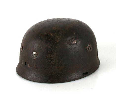 From a private collection, a WW2 M37 Third Reich Luftwaffe Paratroopers helmet with liner and chin straps, with the manufactu