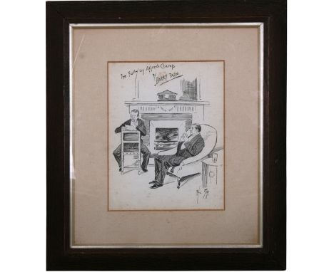 Phil May (1864-1903) - The Folly of Alfred Crump by Barry Pain - signed lower right, pen &amp; ink, with sketch to verso. fra