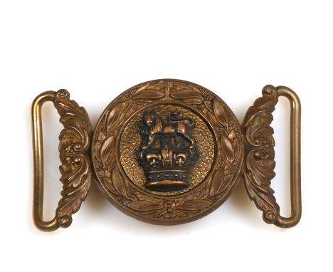 A 19th century Army Officers gilt belt buckle. Overall width 8cms (3.25ins)