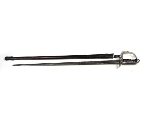 A George V Light Infantry officers sword in its leather covered scabbard. Having a finely etched blade with the Light Infantr