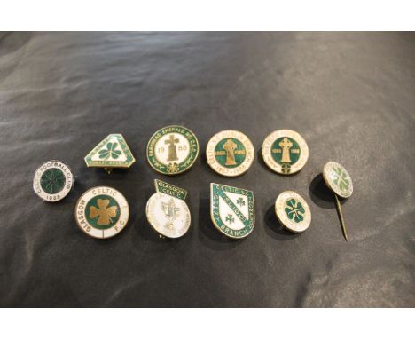 10 Glasgow Celtic supporters enamel badges, including Sligo Branch and Dundee Branch. 