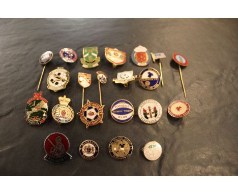 22 Irish league football supporters enamel badges, including Crusaders FC, Newry Town and Ballymena United.  