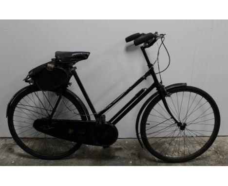 An early 20th century Sunbeam Golden Light Roadster black enamel and gilt lined ladies bicycle with Constrictor handle bar gr