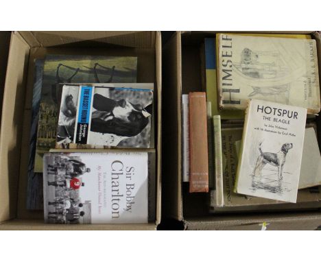 3 boxes of mixed dog related books including Vickerman (John) - "Hotspur The Beagle", illustrated by Cecil Aldin, first editi