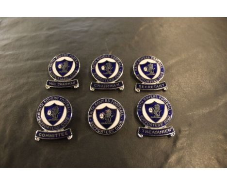 6 Raith Rovers supporters enamel badges including five committee badges named Chairman, Vice Chairman, Treasurer, Secretary, 