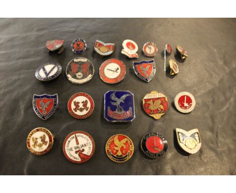 22 English football club supporters enamel badges - Charlton Athletic, Crystal Place and Leyton Orient.  