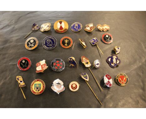 27 Sheffield football club supporters enamel badges - Sheffield United and Sheffield Wednesday.  