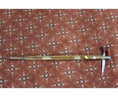 An Interalp hickory shafted ice axe, 69 cm long and one other 